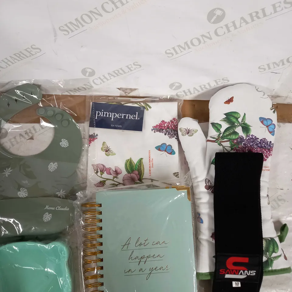 LOT OF 6 TO INCLUDE SAWANS RESISTANT BAND,PIMPERNAL TEA TOWEL, ECT.