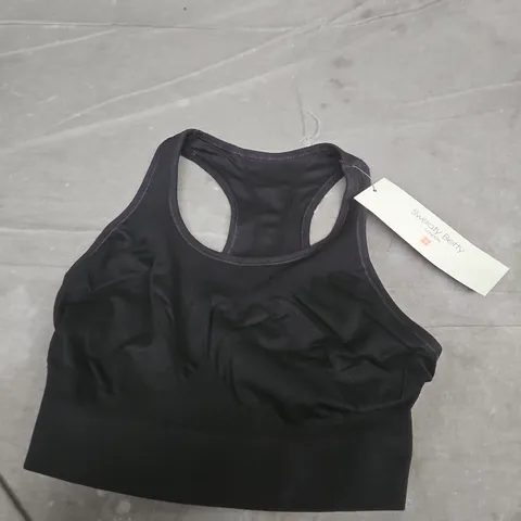 SWEATY BETTY STAMINA WORKOUT BRA – BLACK – UK SIZE L