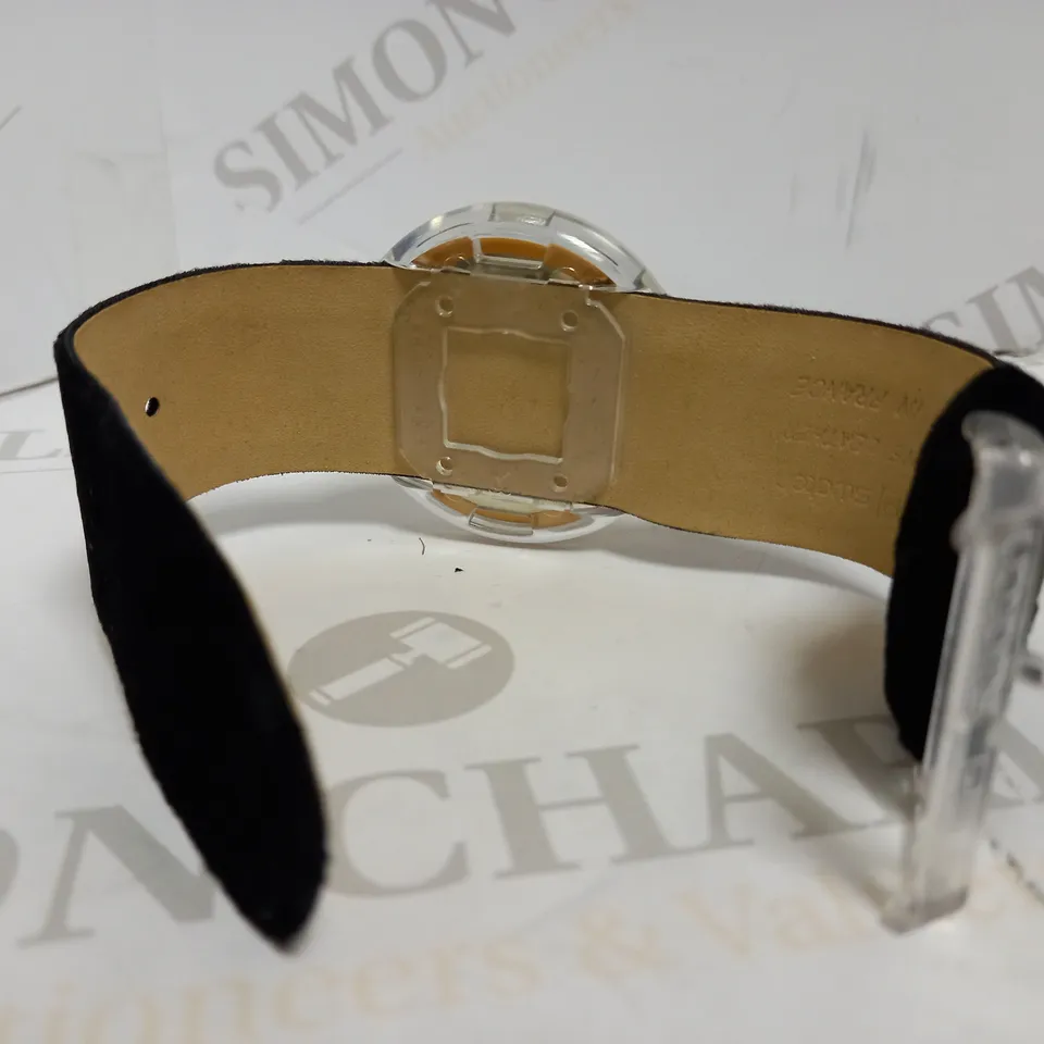 VIVIENNE WESTWOOD STYLE POP SWATCH ORB LEATHER STRAP WATCH