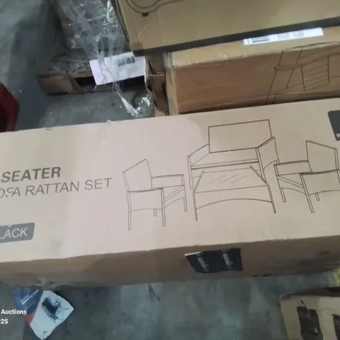 BOXED 4 SEATER SOFA RATTAN SET (1 BOX)