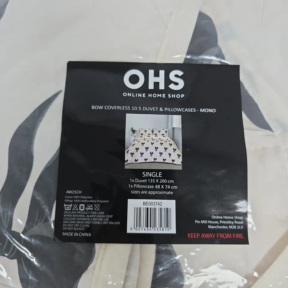 OHS ONLINE HOME SHOP DUVET COVER SET – SINGLE, 135 X 200 CM + PILLOWCASE 48 X 74 CM