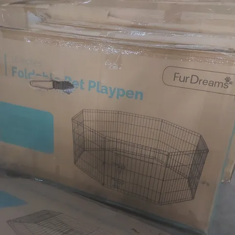 BOXED FUR DREAMS 36" FOLDABLE PET PLAYPEN 