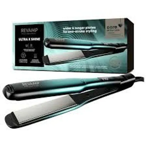 REVAMP PROGLOSS WIDE ULTRA X SHINE CERAMIC HAIR STRAIGHTENER 