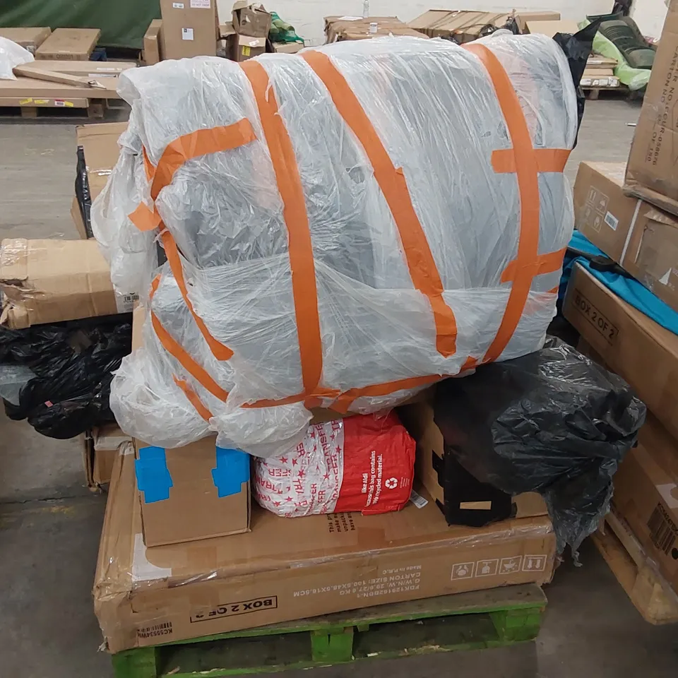 PALLET OF ASSORTED FURNITURE PARTS AND CONSUMER GOODS