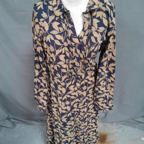 BRAKEBURN CHARLOTTE MIDI SHIRT DRESS IN MULT SIZE 14