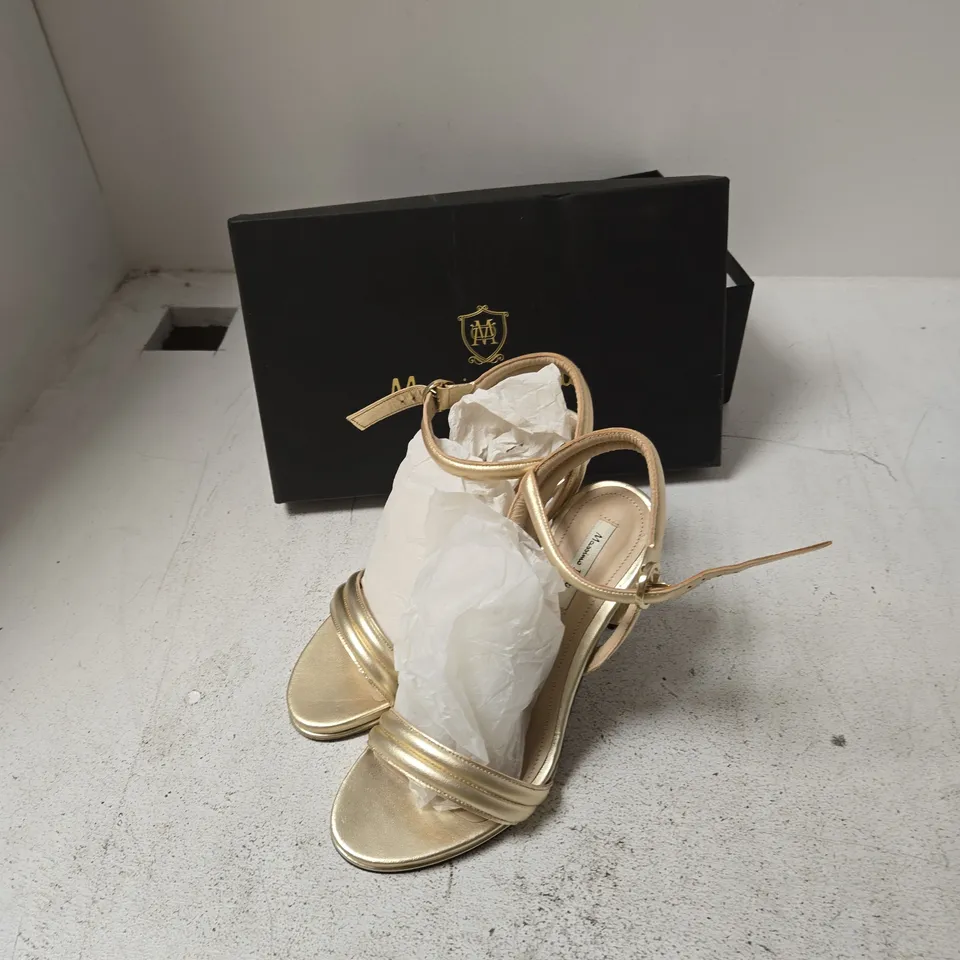 MASSIMO DUTTI WOMEN'S GOLD METALLIC SANDALS – UK 4
