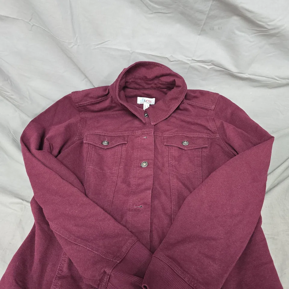 DENIM & CO. COMFY DENIM STYLE JACKET WITH COLLAR - M