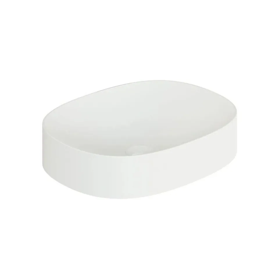 BOXED VADO CAME MINERAL CAST 480MM OVAL BASIN - ARCTIC WHITE