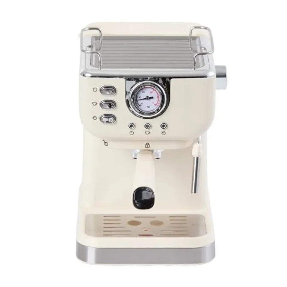 BOXED RETRO COFFEE ESPRESSO MACHINE WITH LATTE MILK FROTHER