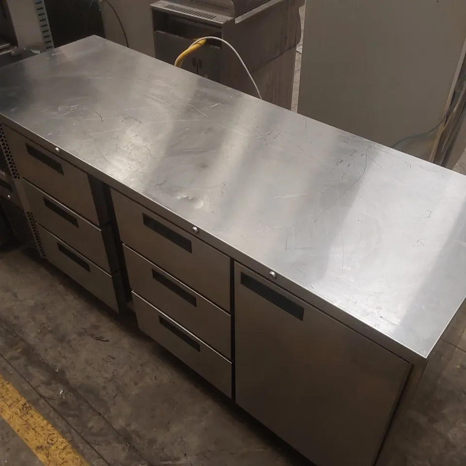 PRECISION HCU311 6 DRAWER, 1 DOOR BENCH FRIDGE