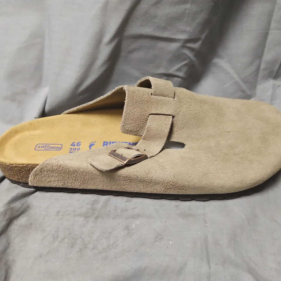 BIRKENSTOCK BOSTON BS TAUPE SUEDE CLOGS – MEN'S FOOTWEAR (EU 46)