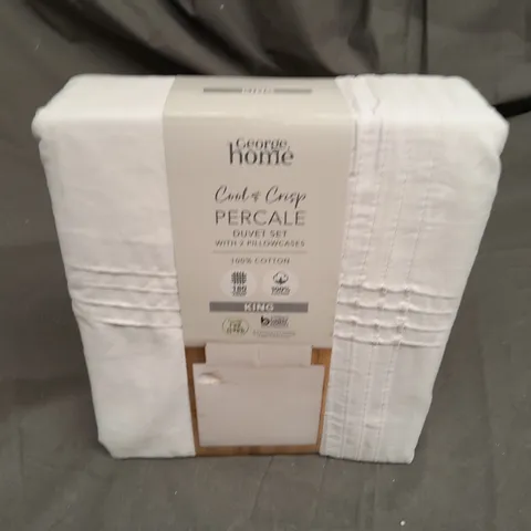COOL AND CRISP PERCALE DUVETR SET WITH 2 PILLOWCASES - KING
