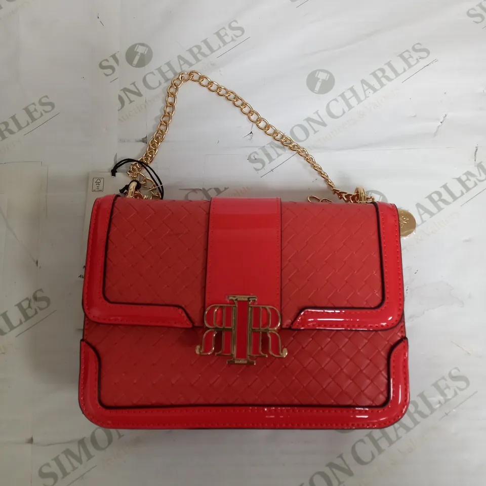 RIVER ISLAND RED CLUTCH SHORT HAND BAG 