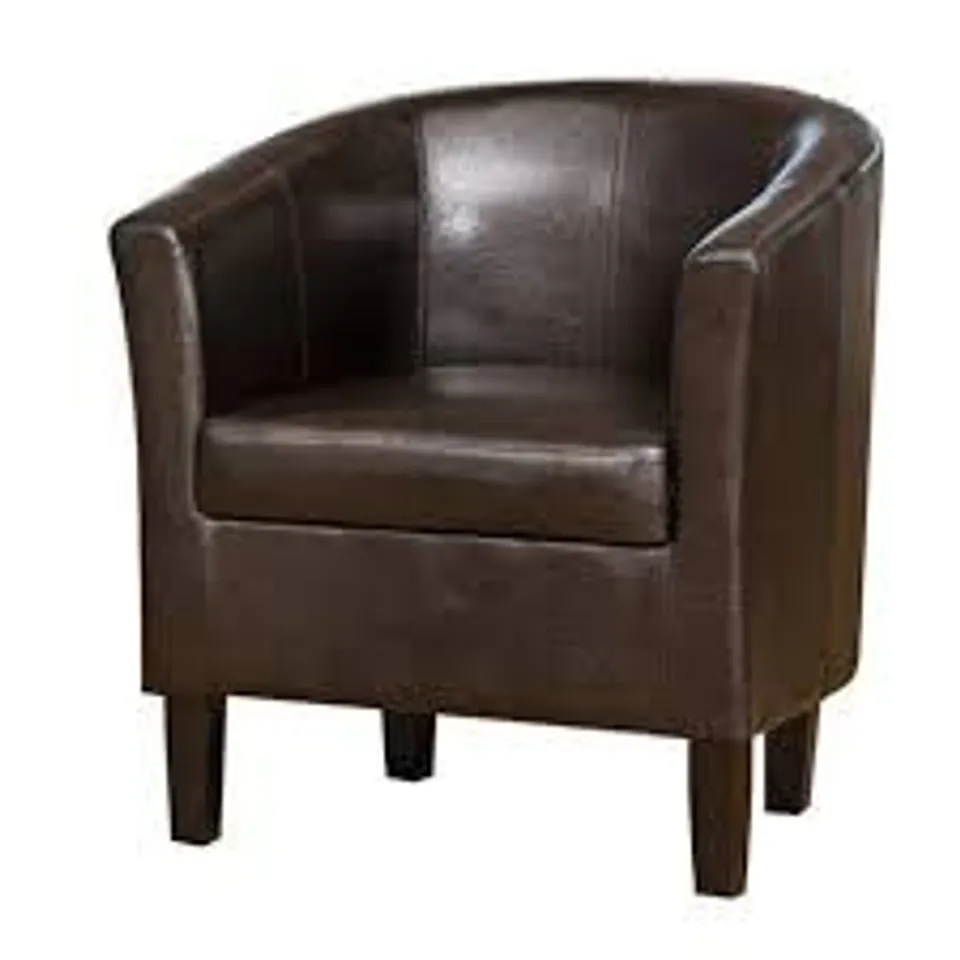 BOXED WINEBRENNER UPHOLSTERED TUB CHAIR- BROWN