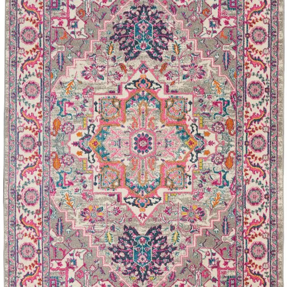 NOURISON HOME AREA RUGS NOURISON PASSION 3'9" X 5'9" LIGHT GREY PINK BOHEMIAN INDOOR RUG