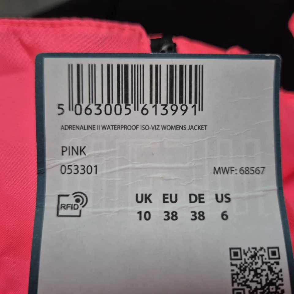 MOUNTAIN WAREHOUSE ADRENALINE II WOMEN'S WATERPROOF JACKET – PINK, UK 10