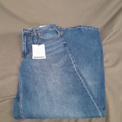 BERSHKA WIDE LEG JEANS IN BLUE SIZE 6