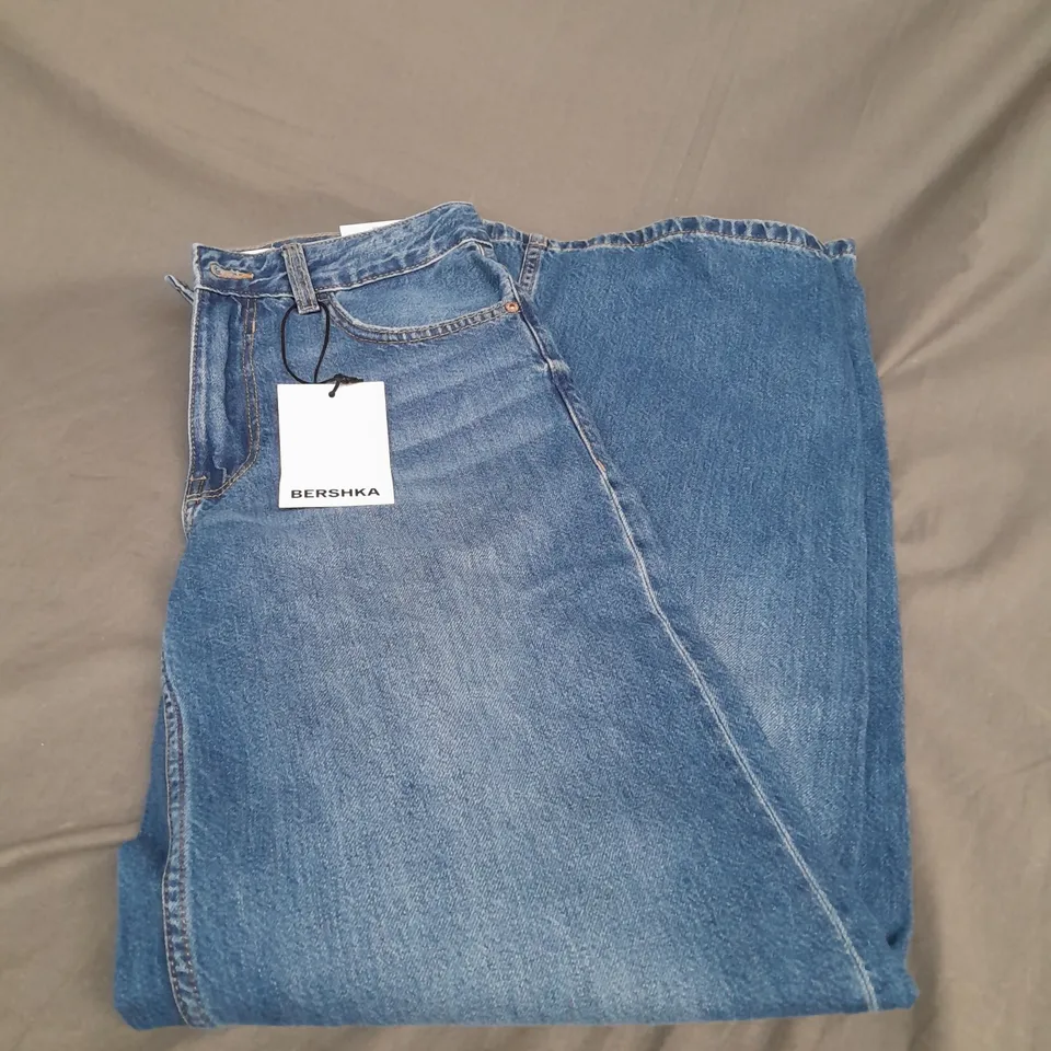 BERSHKA WIDE LEG JEANS IN BLUE SIZE 6