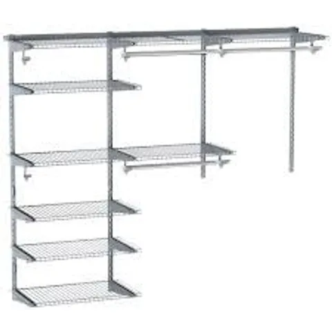 COSTWAY WALL MOUNTED CLOSET ORGANIZER KIT WITH HANGING ROD