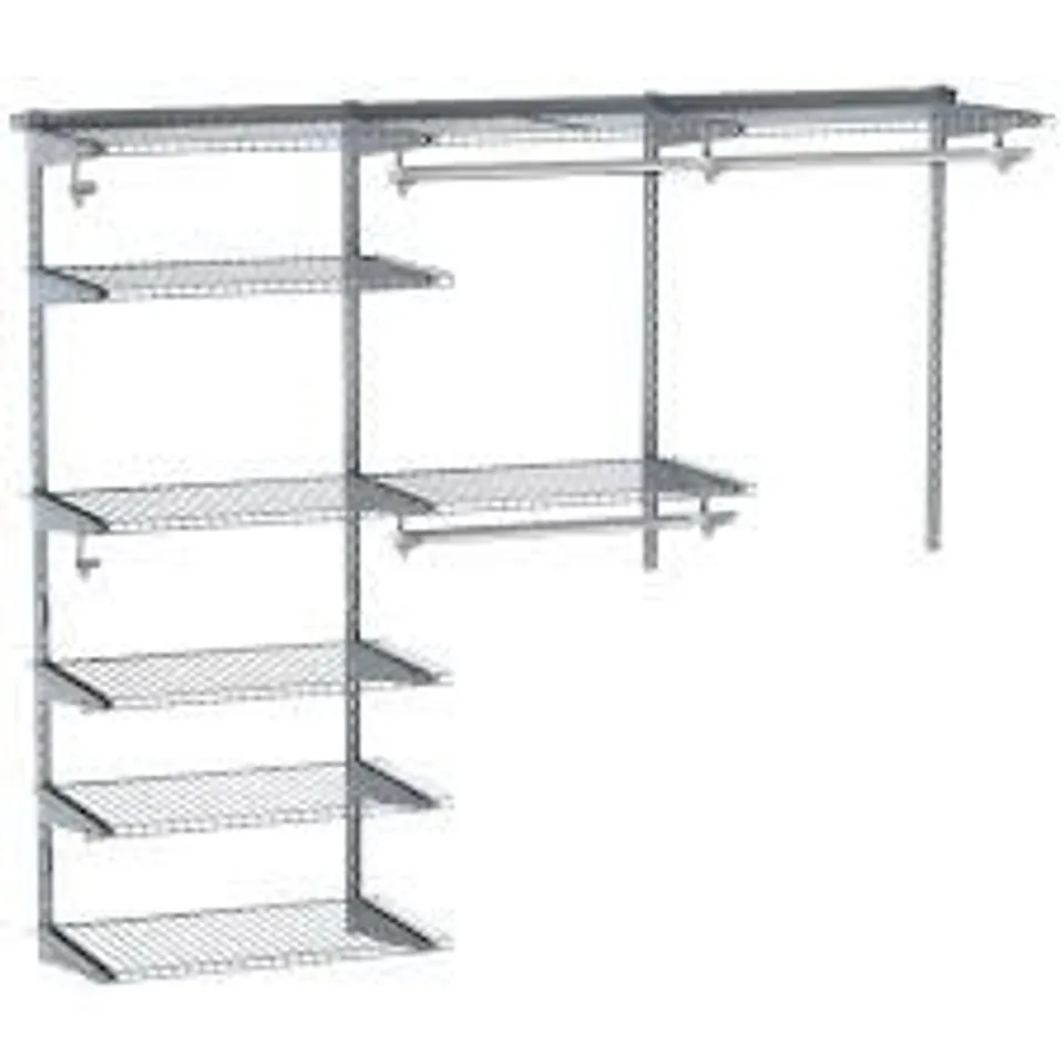 COSTWAY WALL MOUNTED CLOSET ORGANIZER KIT WITH HANGING ROD