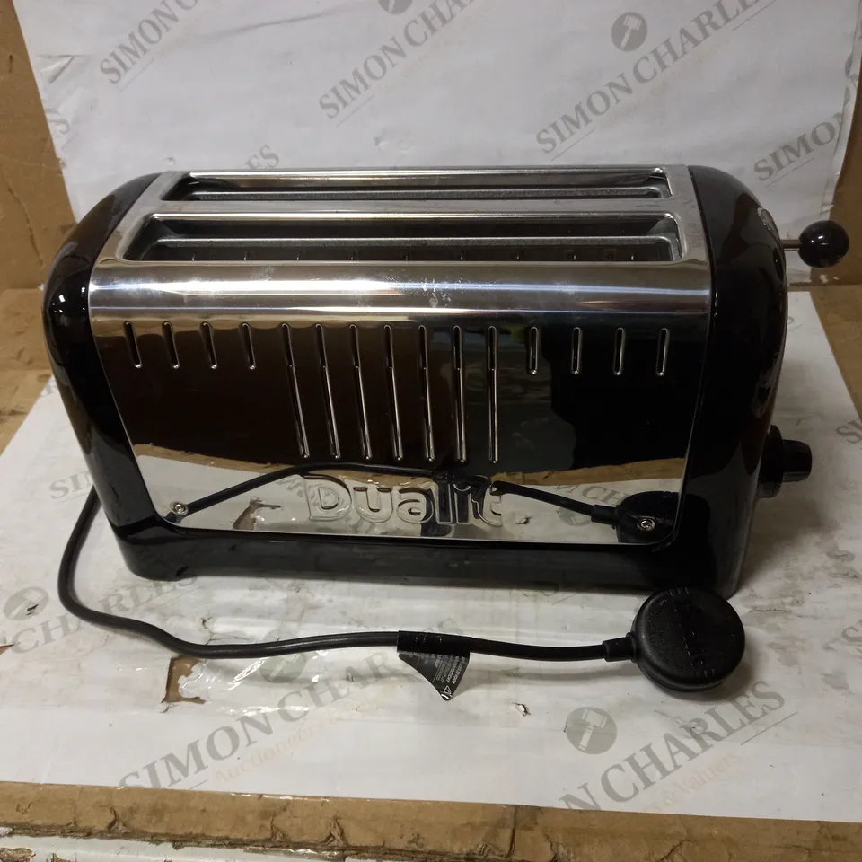 DUALIT 2-SLICE LONG LITE TOASTER, BLACK GLOSS