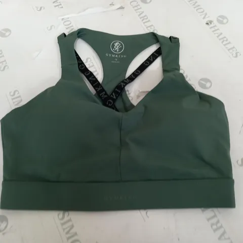GYMKING INCLINE BRA IN WILLOW GREEN - UK 12