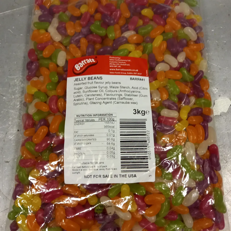 BARRAT ASSORTED FLAVOUR JELLY BEANS 3KG