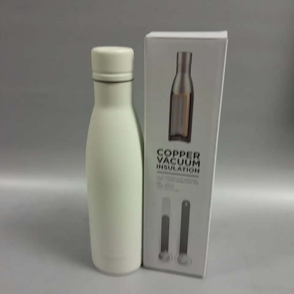 BOXED COPPER VACUUM INSULATION FLASK IN WHITE