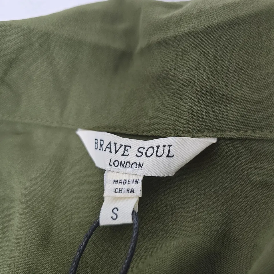 BRAVE SOUL LONDON KHAKI SHIRT DRESS – UK S
