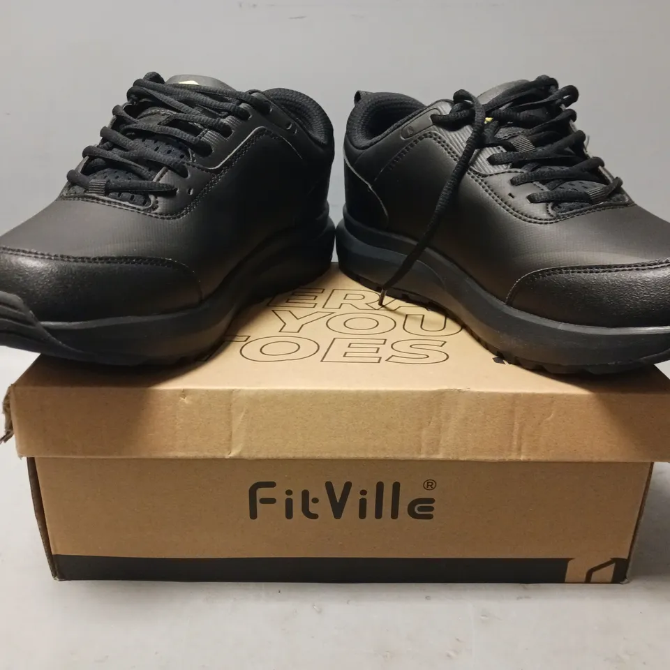 BOXED PAIR OF FITVILLE SHOES IN BLACK UK SIZE 8.5