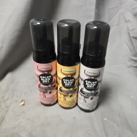 APPROXIMATELY 20 ASSORTED MATRIX BLOW DRY SPRAYS TO INCLUDE ROSE BLONDE, ASH BLONDE, GOLDEN BLONDE, ETC - COLLECTION ONLY