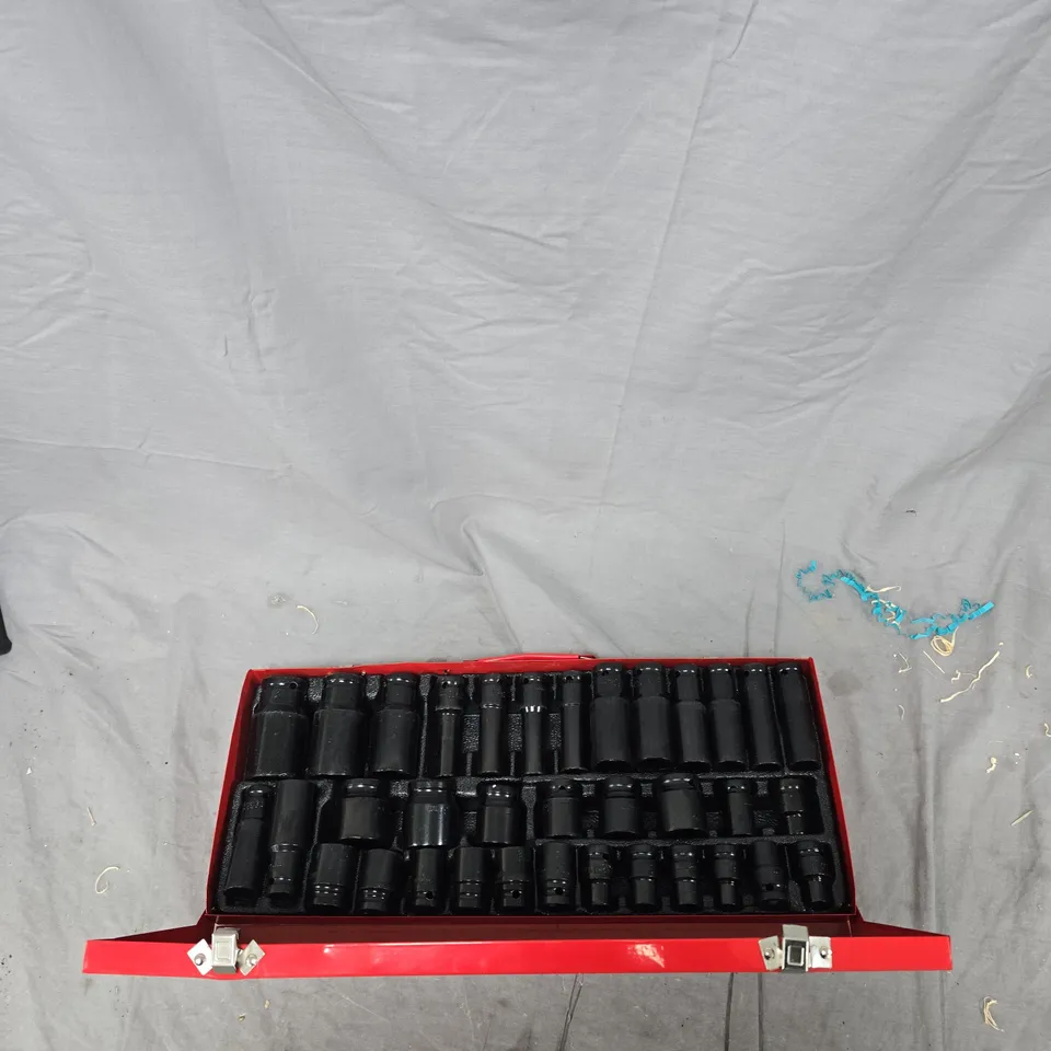 35-PIECE 1/2IN DRIVE AIR IMPACT SOCKET SET IN RED CASE