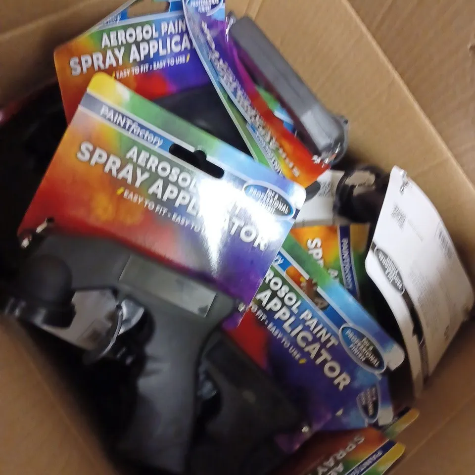 BOX OF APPROXIMATELY 20 AEROSOL PAINT SPRAY APPLICATOR 