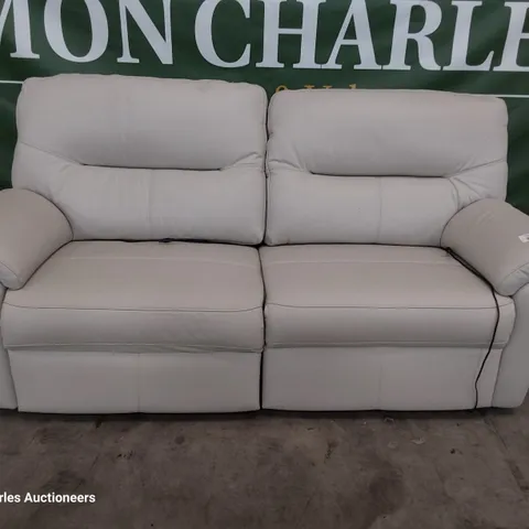 QUALITY BRITISH DESIGNER G PLAN SEATTLE POWER RECLINING THREE SEATER SOFA OXFORD CHALK LEATHER