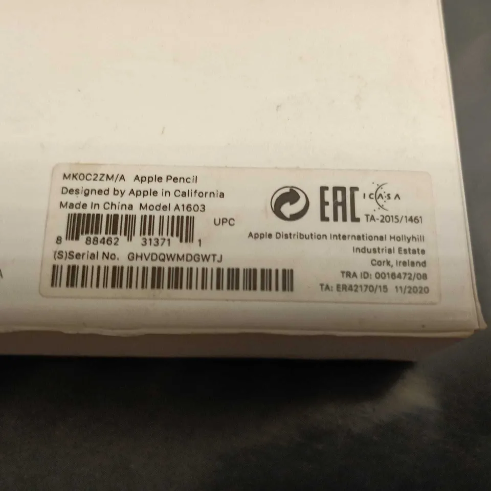 APPLE PENCIL (1ST GENERATION) - MODEL A1603 - MKOC2ZM/A