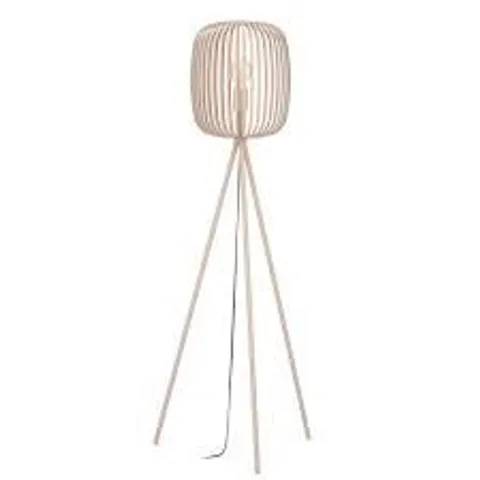 BOXED EGLO ROMAZZINA CONTEMPORARY SANDY CAGED TRIPOD FLOOR LAMP