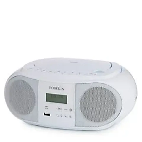 ROBERTS ZOOMBOX FM/AM RADIO WITH CD PLAYER WHITE