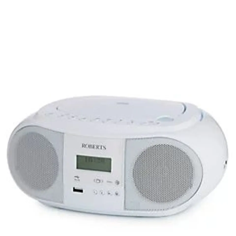 ROBERTS ZOOMBOX FM/AM RADIO WITH CD PLAYER WHITE