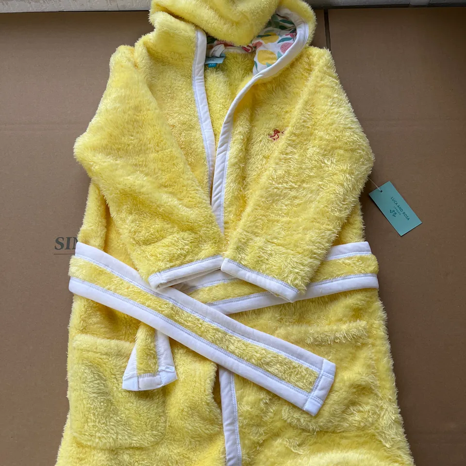 LUCA AND ROSA LEMON YELLOW DRESSING GOWN AGE 5-6Y