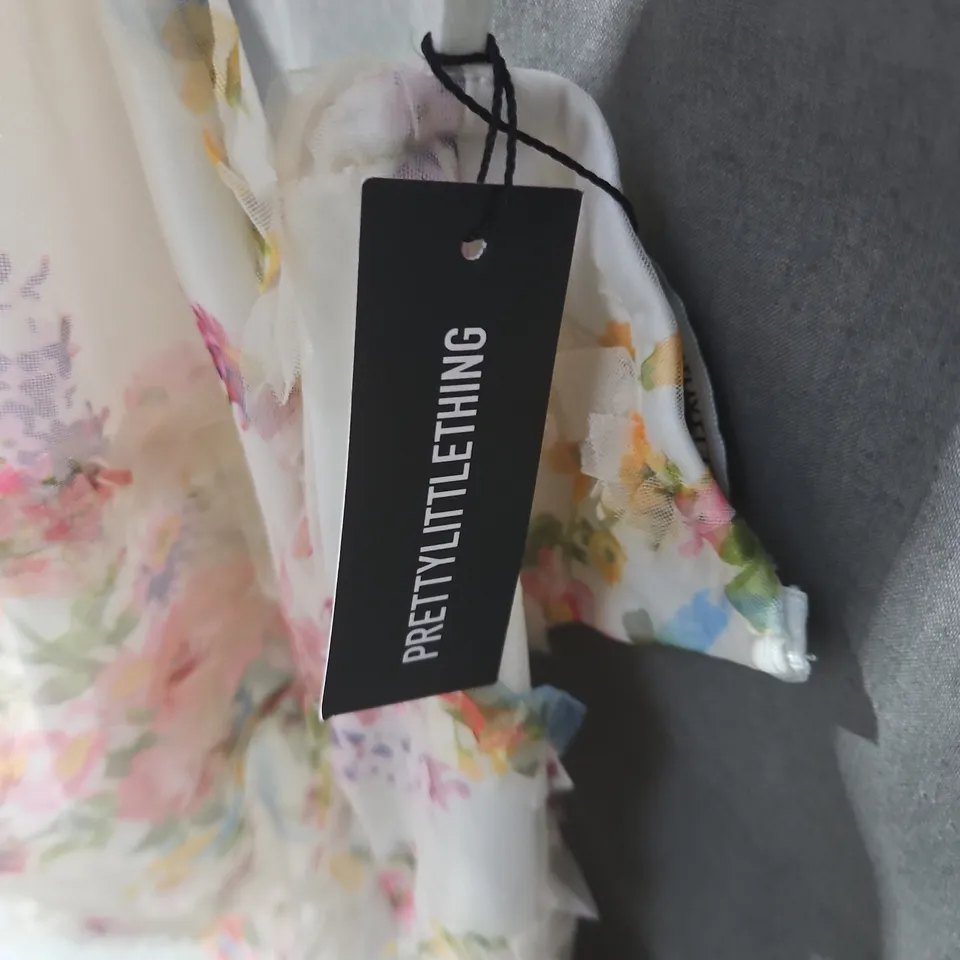 PRETTYLITTLETHING FLORAL PRINT SLIP DRESS – WOMEN’S, SPAGHETTI STRAPS