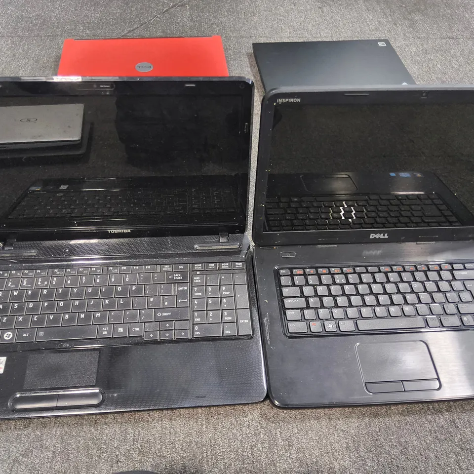 LOT OF 6 ASSORTED UNBOXED LAPTOPS TO INCLUDE DELL, TOSHIBA AND ACER
