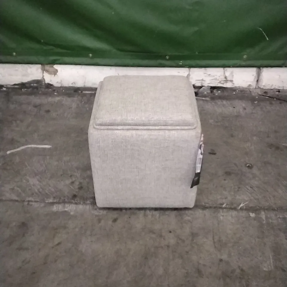 QUALITY DESIGNER LOUNGE CO STORAGE FOOTSTOOL IN BEIGE FABRIC