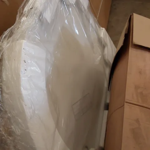 PACKAGED CORNER 80MM WHITE SHOWER TRAY