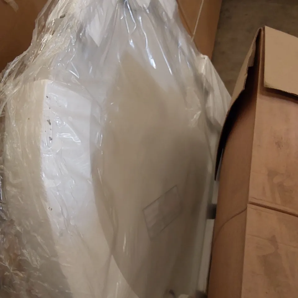 PACKAGED CORNER 80MM WHITE SHOWER TRAY