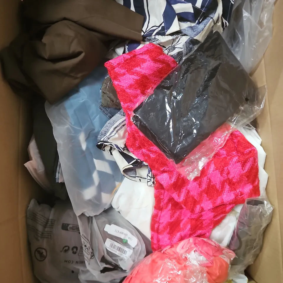 APPROXIMATELY 25 ASSORTED CLOTHING PRODUCTS IN VARIOUS STYLES & SIZES TO INCLUDE JUMPERS, T-SHIRTS, DRESSES ETC