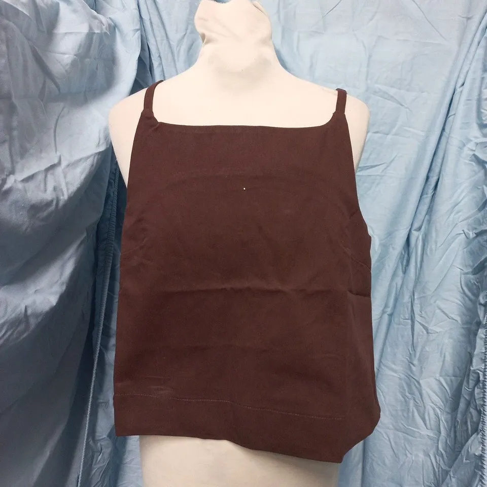 WAT THE BRAND BOXY CAMI TOP – CHOCOLATE, XXS