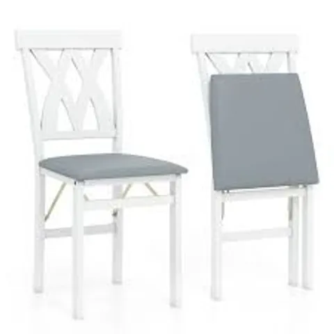 BOXED COSTWAY COSTWAY SET OF 2 FOLDING DINING CHAIRS WITH CUSHIONED SEAT