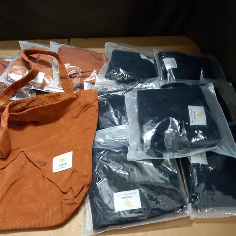 LOT OF 11 FABRIC SHOPPER BAGS
