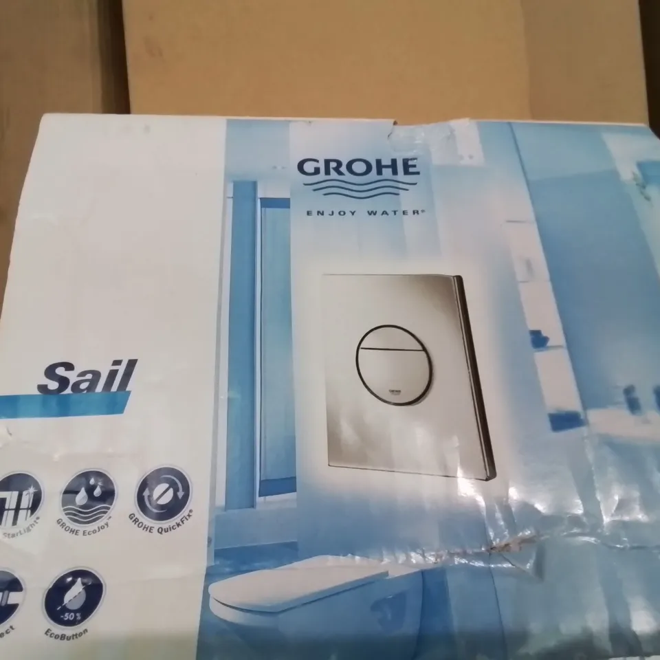 TWO ITEMS, GROHE SAILDUAL FLUSH CHROME FINISH & PAIR OF HINGES