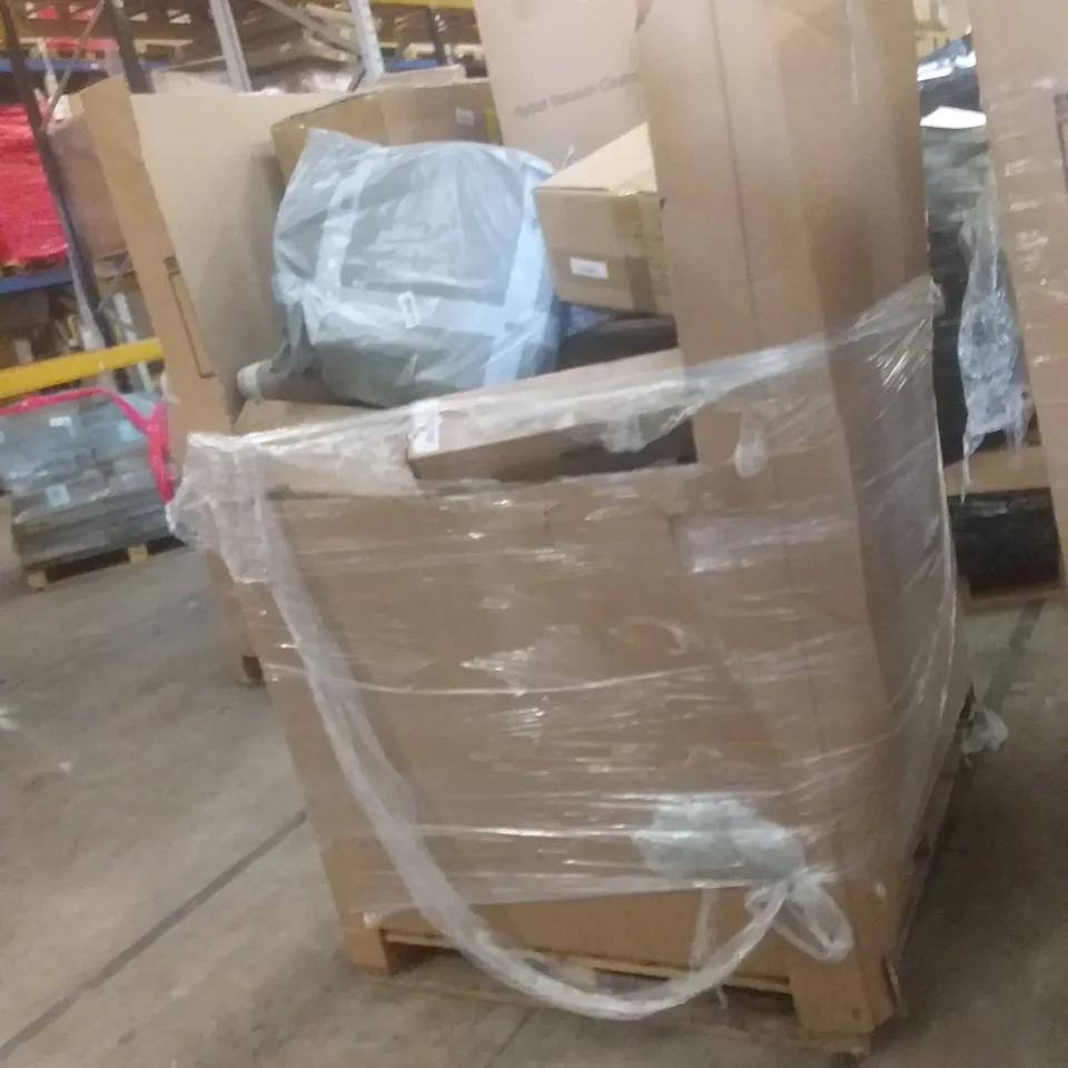 PALLET OF ASSORTED ITEMS INCLUDING GIFTGARDEN LED HEART, TIMOROUS TABLET PILLOW STAND,ROBOT VACCUM CLEANER, BABAYA FLOATING CLOUD SHELVES, GREY OUTDOOR BIRD FEEDER